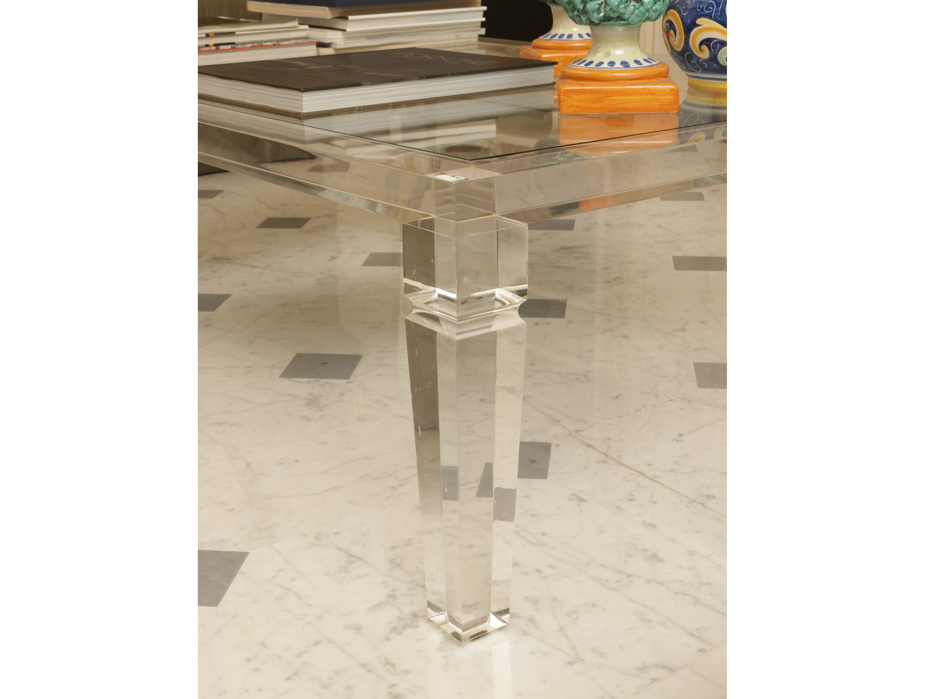 Tavolo Basso da Salotto in Plexiglass e Vetro
