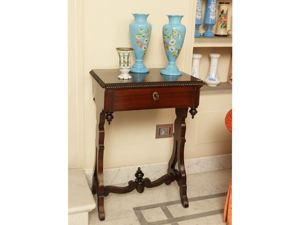 Mahogany veneered work table