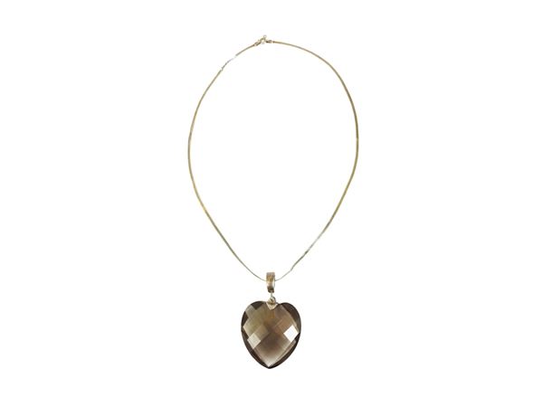 Collana in argento 925 con pendente in quarzo fumé  - Asta Vintagemania - Fall selection - Maison Bibelot - Casa d'Aste Firenze - Milano