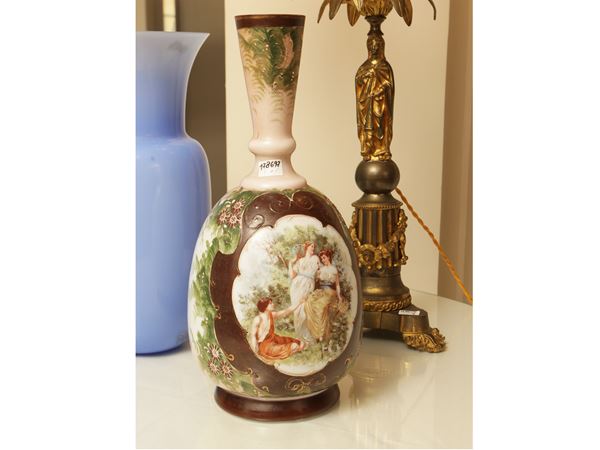 Opaline glass bulb vase