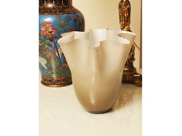 Handkerchief vase in layered glass