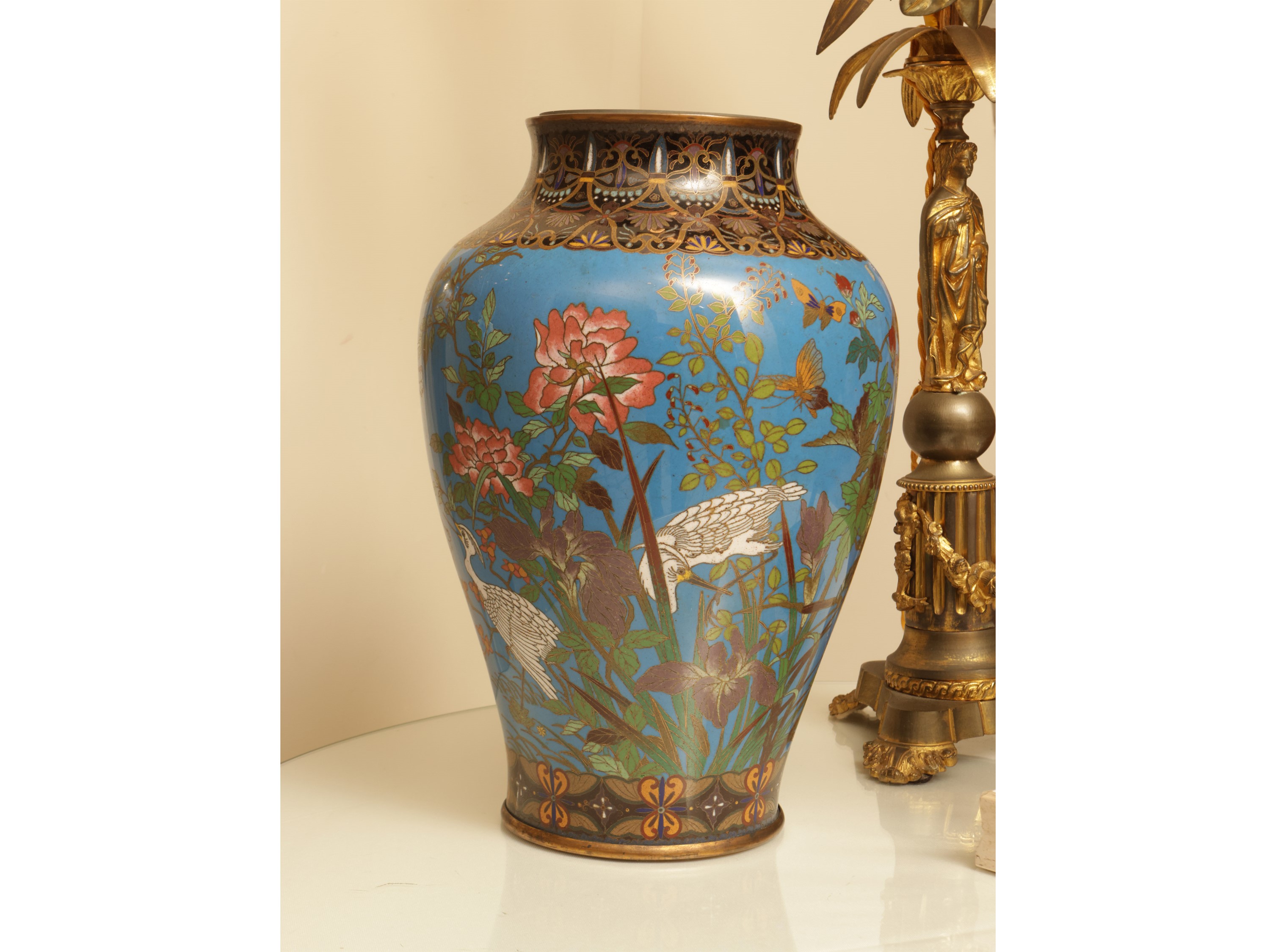 Grande vaso in smalto cloisonné