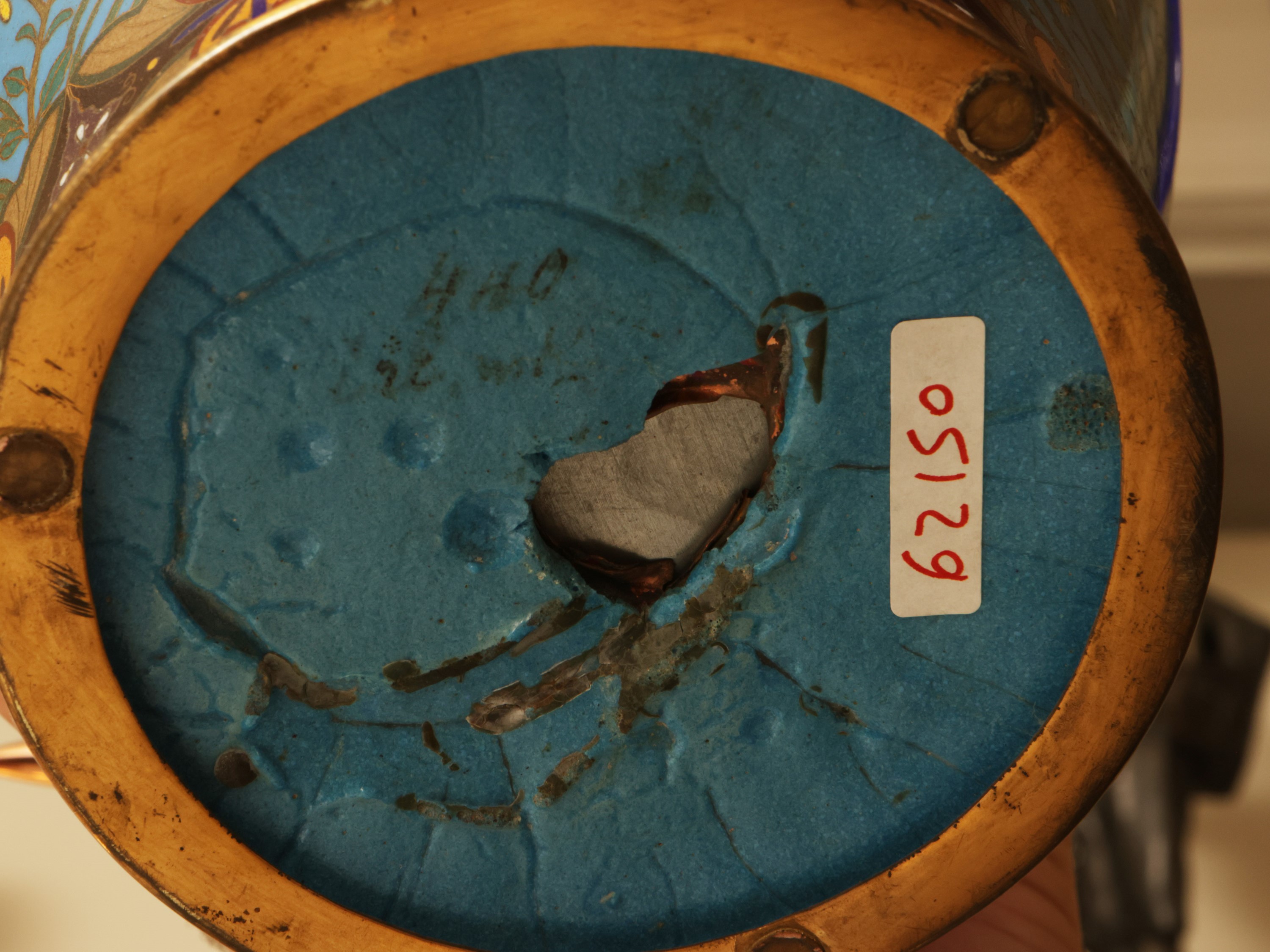 Grande vaso in smalto cloisonné