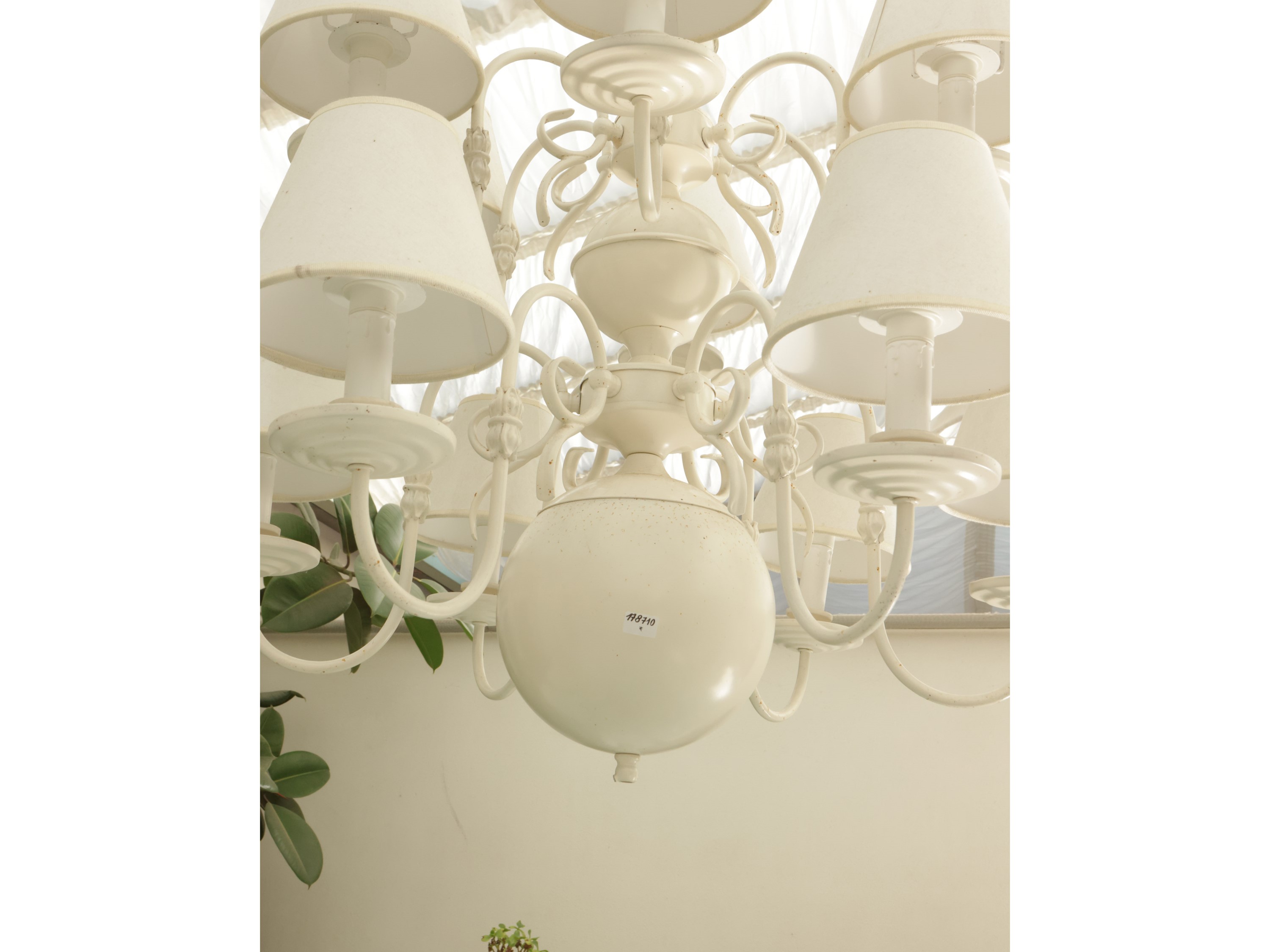 Lampadario da Veranda in Metallo Laccato Bianco