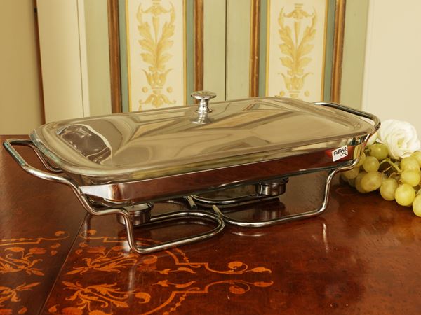 Pair of steel table baking dishes