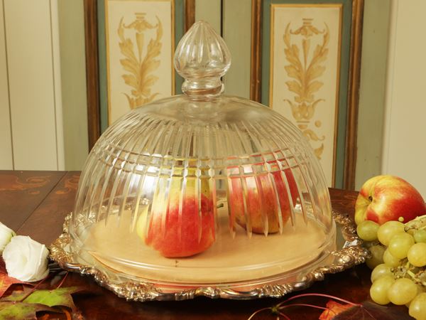 Silver metal cheese tray