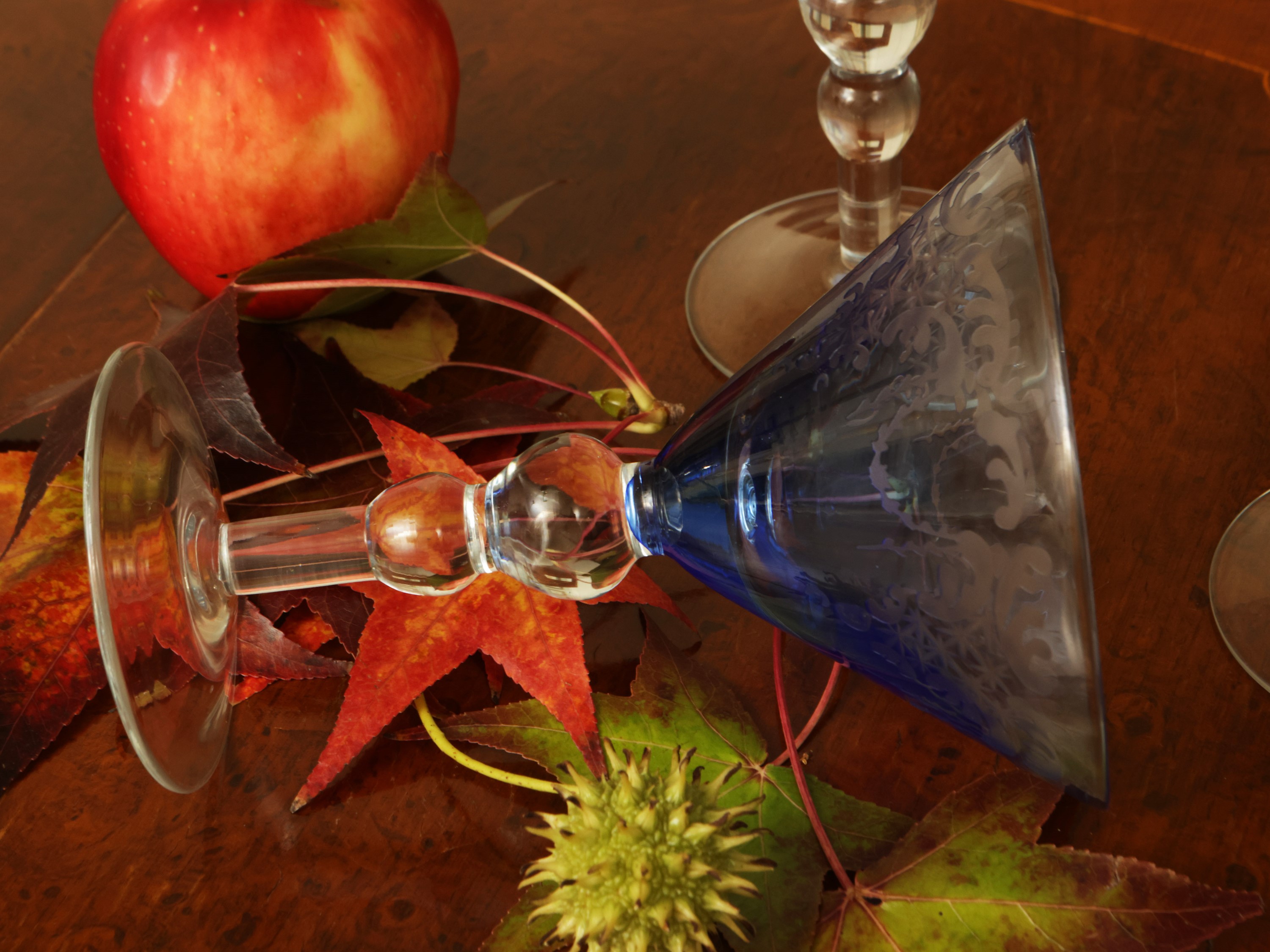 Serie di Coppe da Cocktail in Cristallo Blu