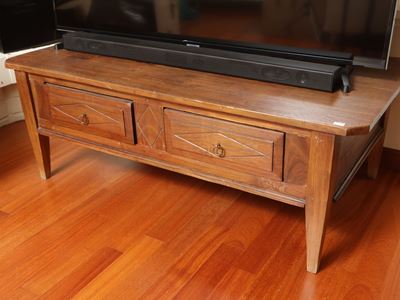 Tavolino Basso da Salotto Rustico in Legno Tenero