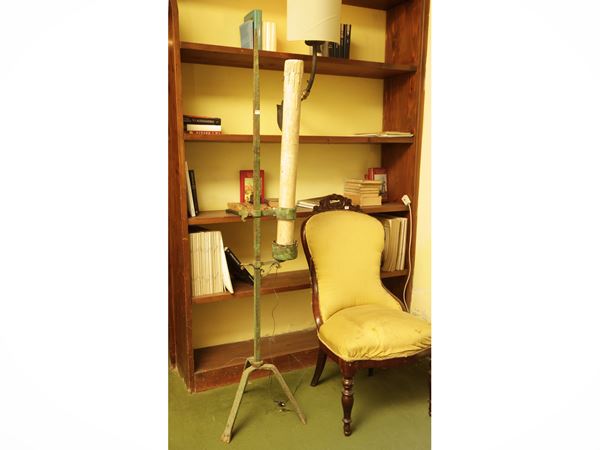 Wrought iron floor torch holder