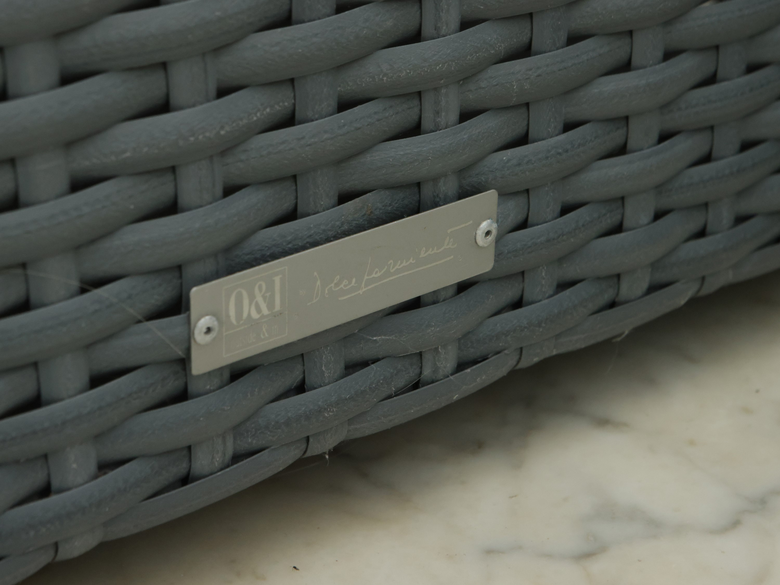 Coppia di Pouf in Rattan Sintetico Grigio, Dolcefarniente