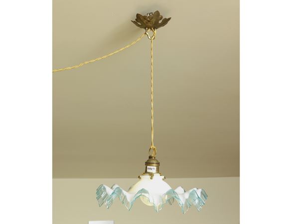 Pair of small milk glass lights