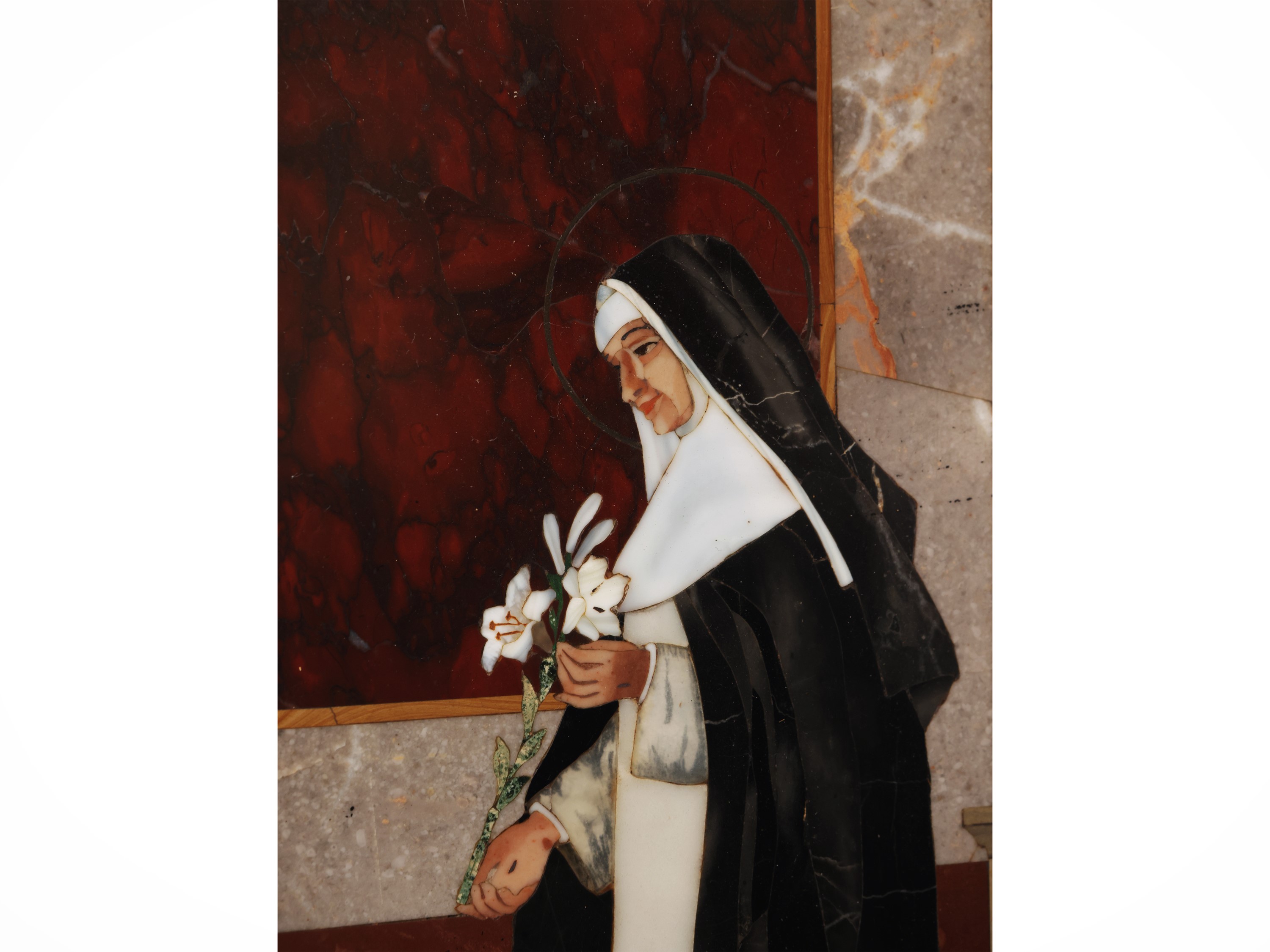 Placca in commesso di pietre dure, Santa Rita