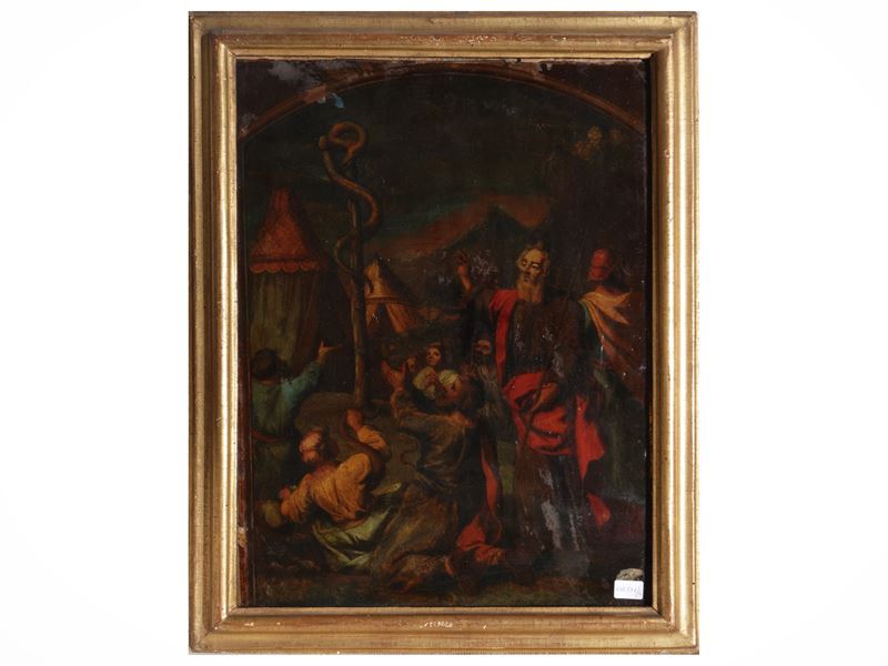 Scuola Fiamminga - Adorazione del serpente, L'arca di Noè, Susanna e i vecchioni, Abramo e Melchi...
