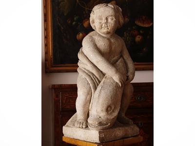 Putto a Grottesca con Delfino Barocco