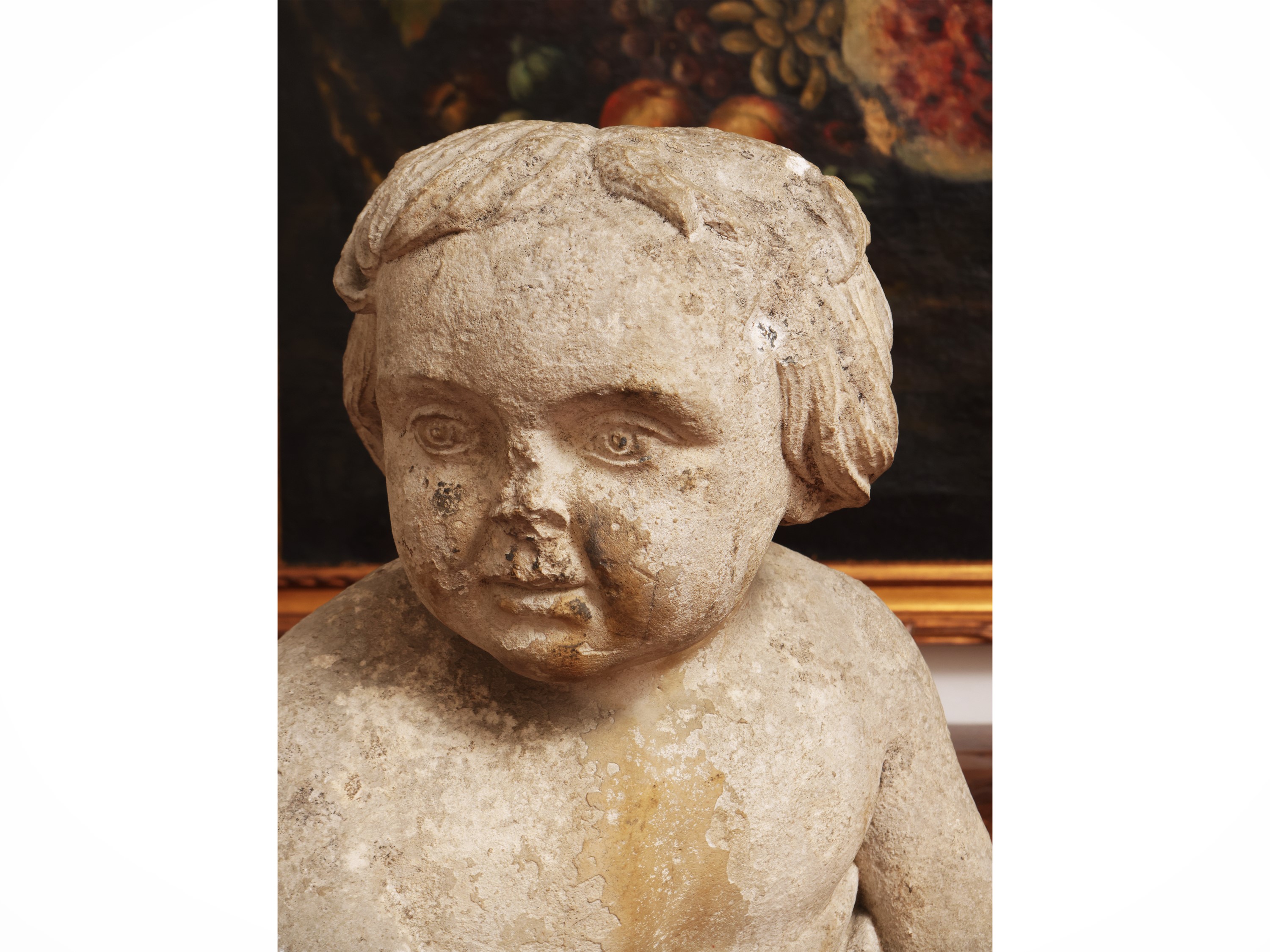 Scuola Toscana del XVII Secolo - Putto a Grottesca con Delfino Barocco