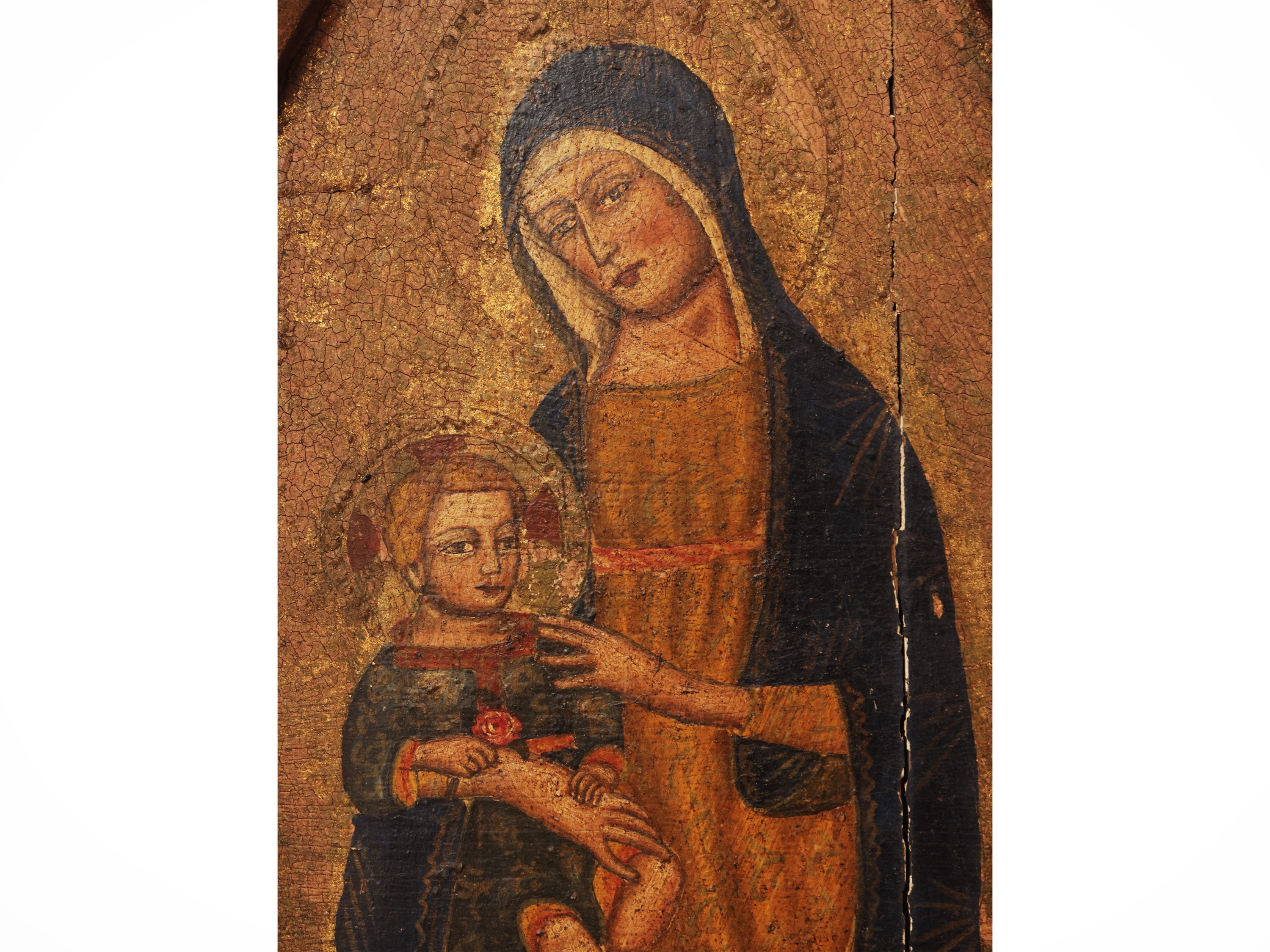 Otello Cordini, Madonna con Bambino e i Santi Bonaventura e Bernardino da Siena, trittico su tavo...