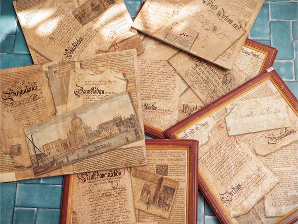 Six trompe-l'oeil compositions  - Auction Florentine style: from a villa in Settignano to Maria Teresa Colonna's retreat - Maison Bibelot - Casa d'Aste Firenze - Milano