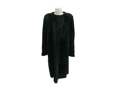 S Max Mara, Cappotto in montone blu notte, taglia 46