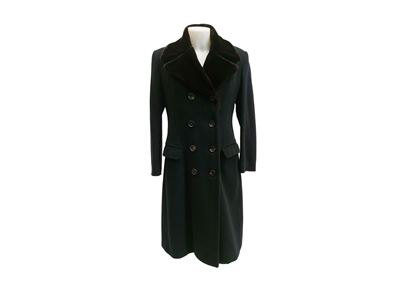New York Industrie, Cappotto in panno nero, modello avvitato, tg 42