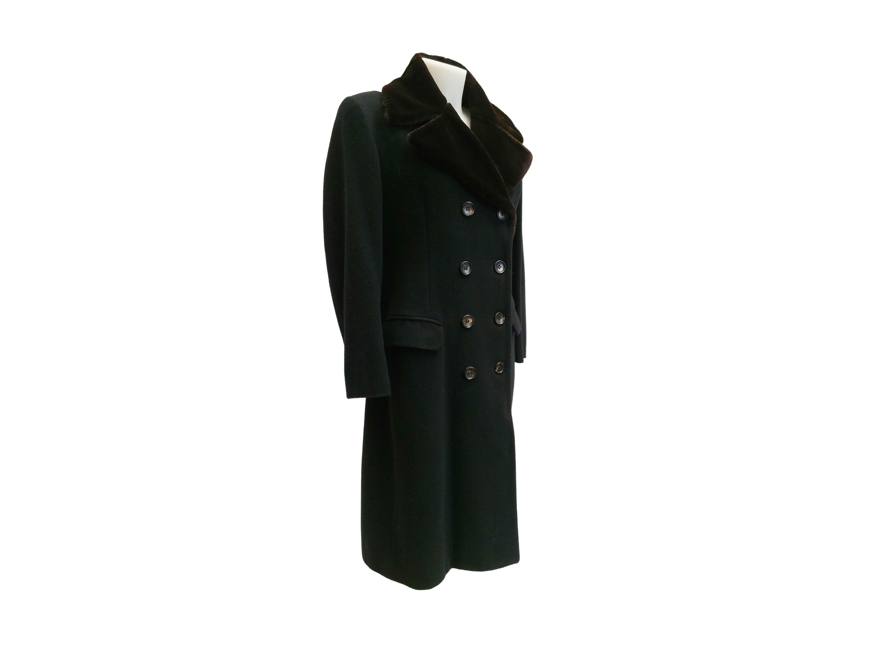 New York Industrie, Cappotto in panno nero, modello avvitato, tg 42