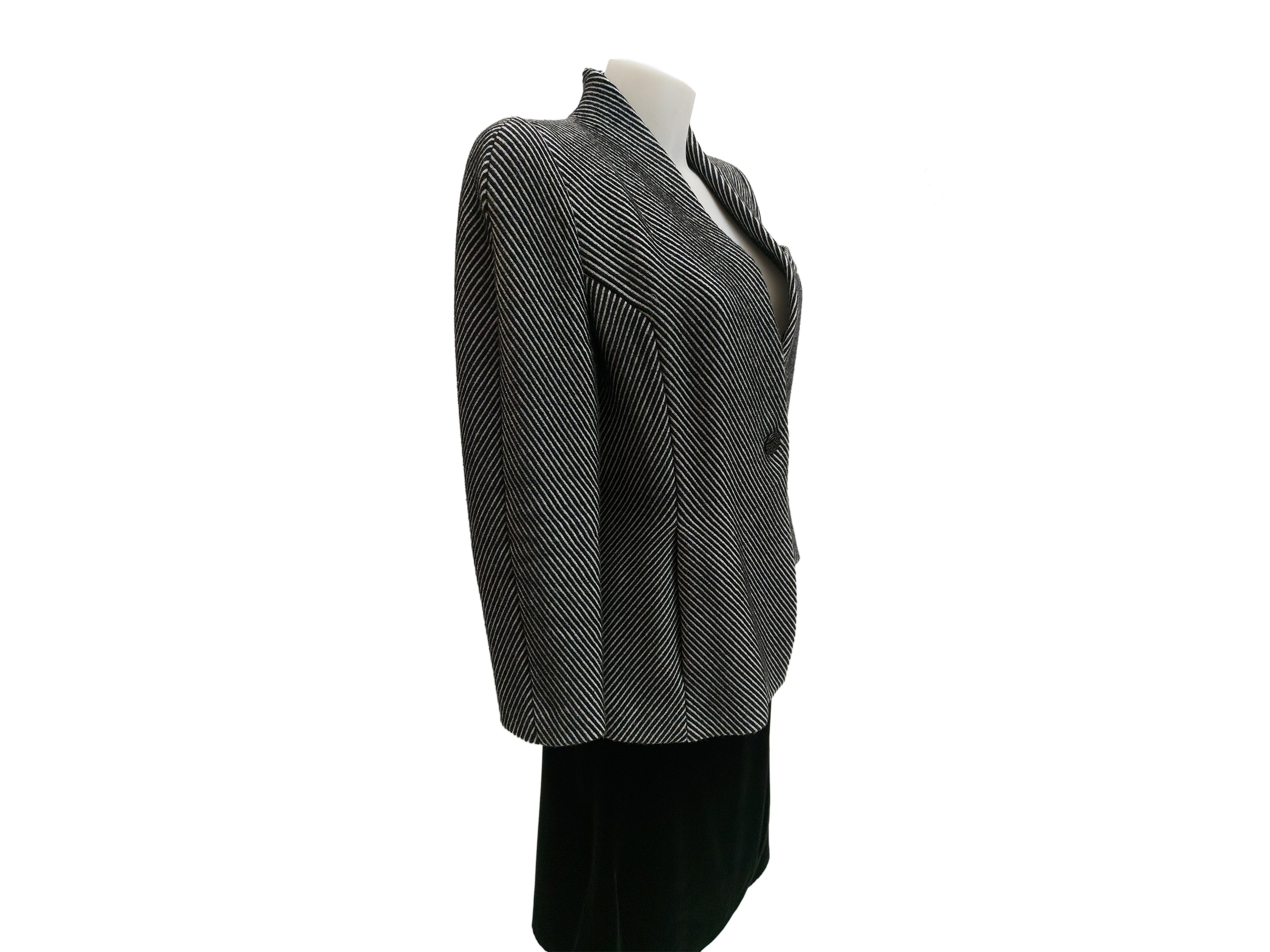 Giorgio Armani - Giacca in lana spigata bianca e nera