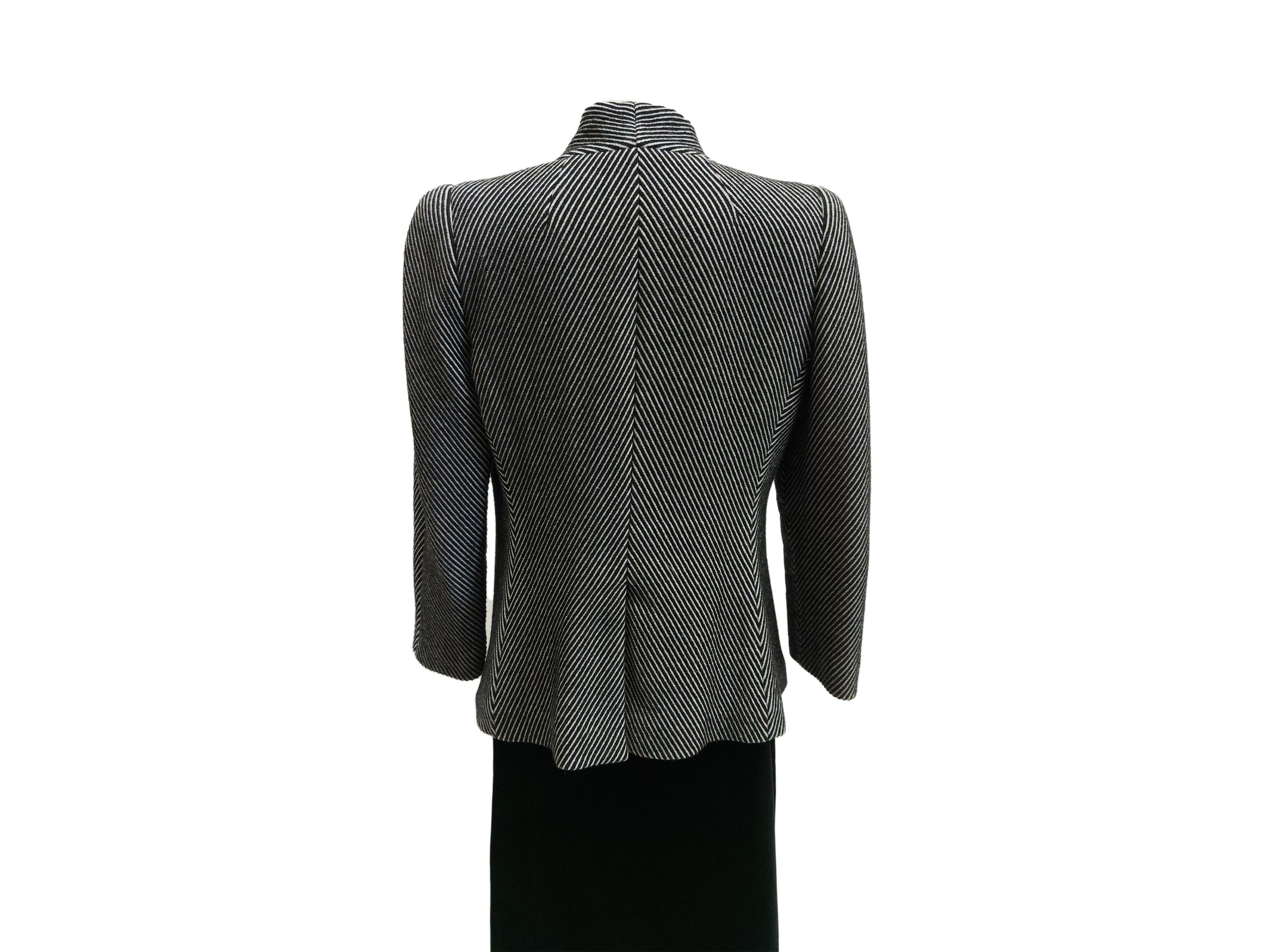 Giorgio Armani - Giacca in lana spigata bianca e nera
