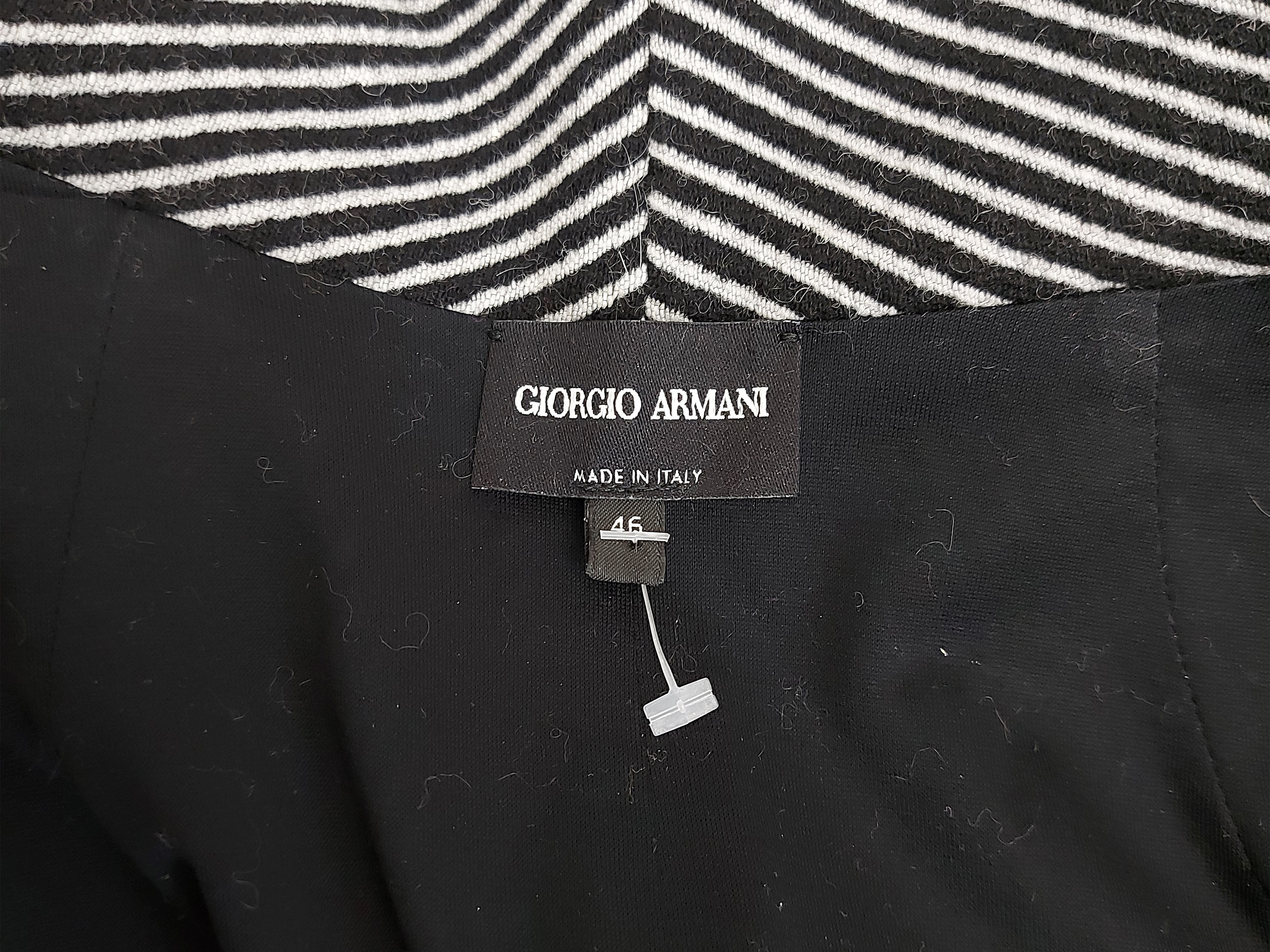 Giorgio Armani - Giacca in lana spigata bianca e nera