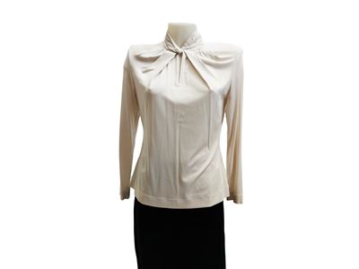 Giorgio Armani, Blusa in viscosa color avorio, taglia 44