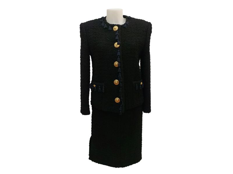 Tailleur in Lana Nera Bouclé
