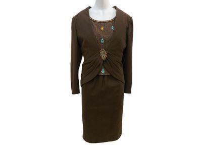 Tailleur Sartoriale in Lana Marrone e Top
