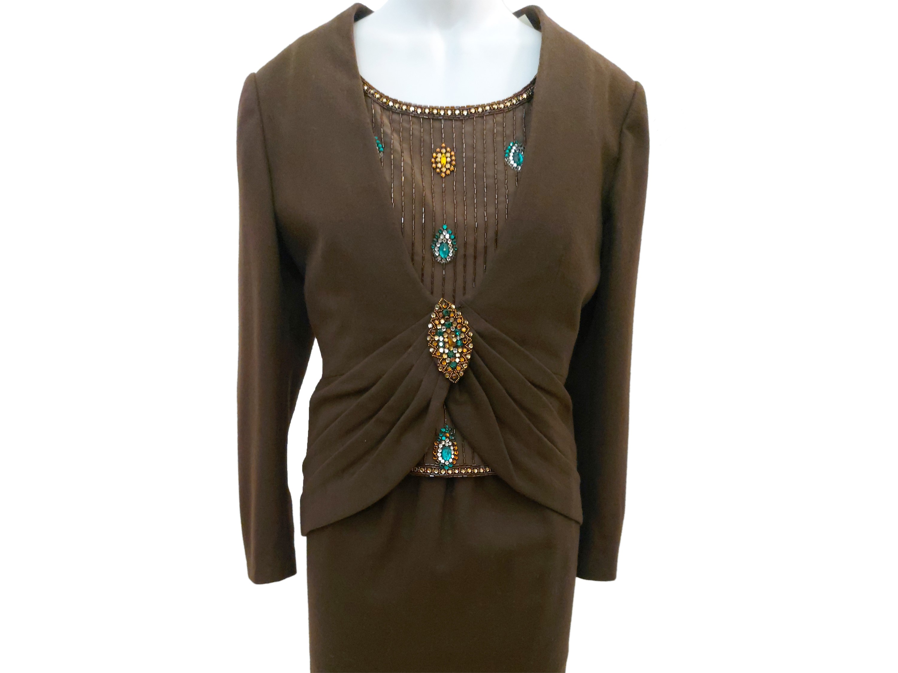 Tailleur Sartoriale in Lana Marrone e Top