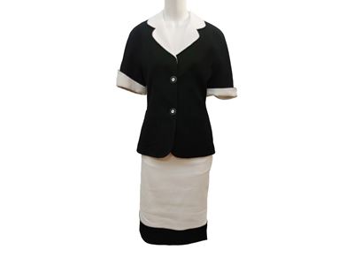 Tailleur in Cotone Bianco e Nero