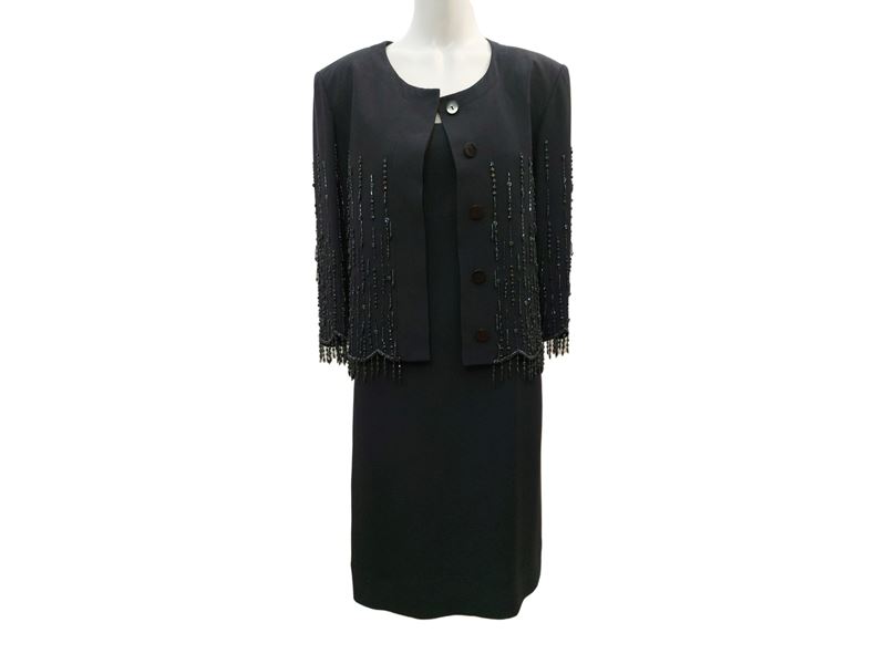 Completo sartoriale in seta blu