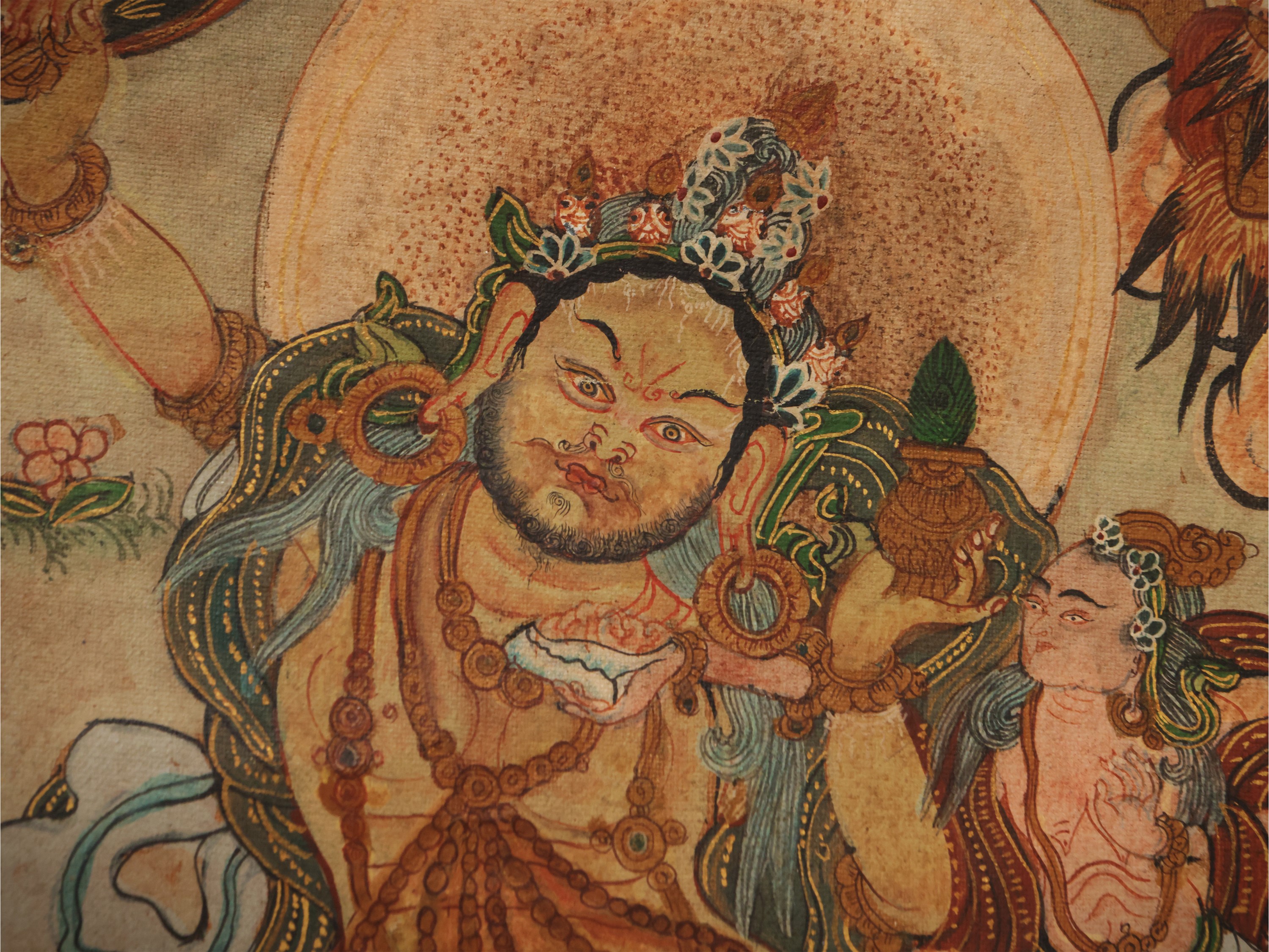 Gruppo di sette thangka, Tibet, sec. XVIII–XIX, pigmento minerale su tessuto