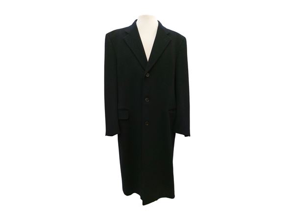 Loro Piana - Black wool and cashmere coat for men