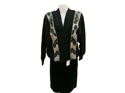 Cardigan in Lana e Angora Nera
