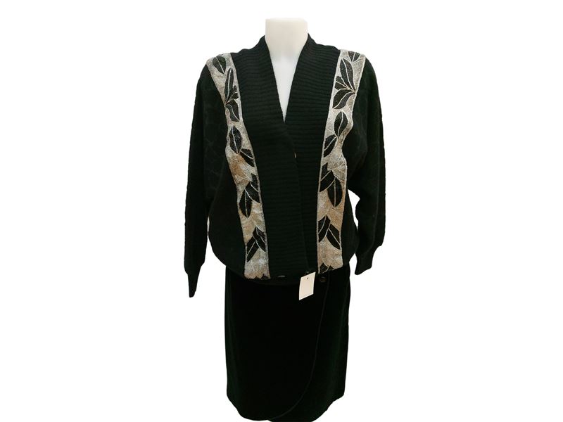 Cardigan in Lana e Angora Nera