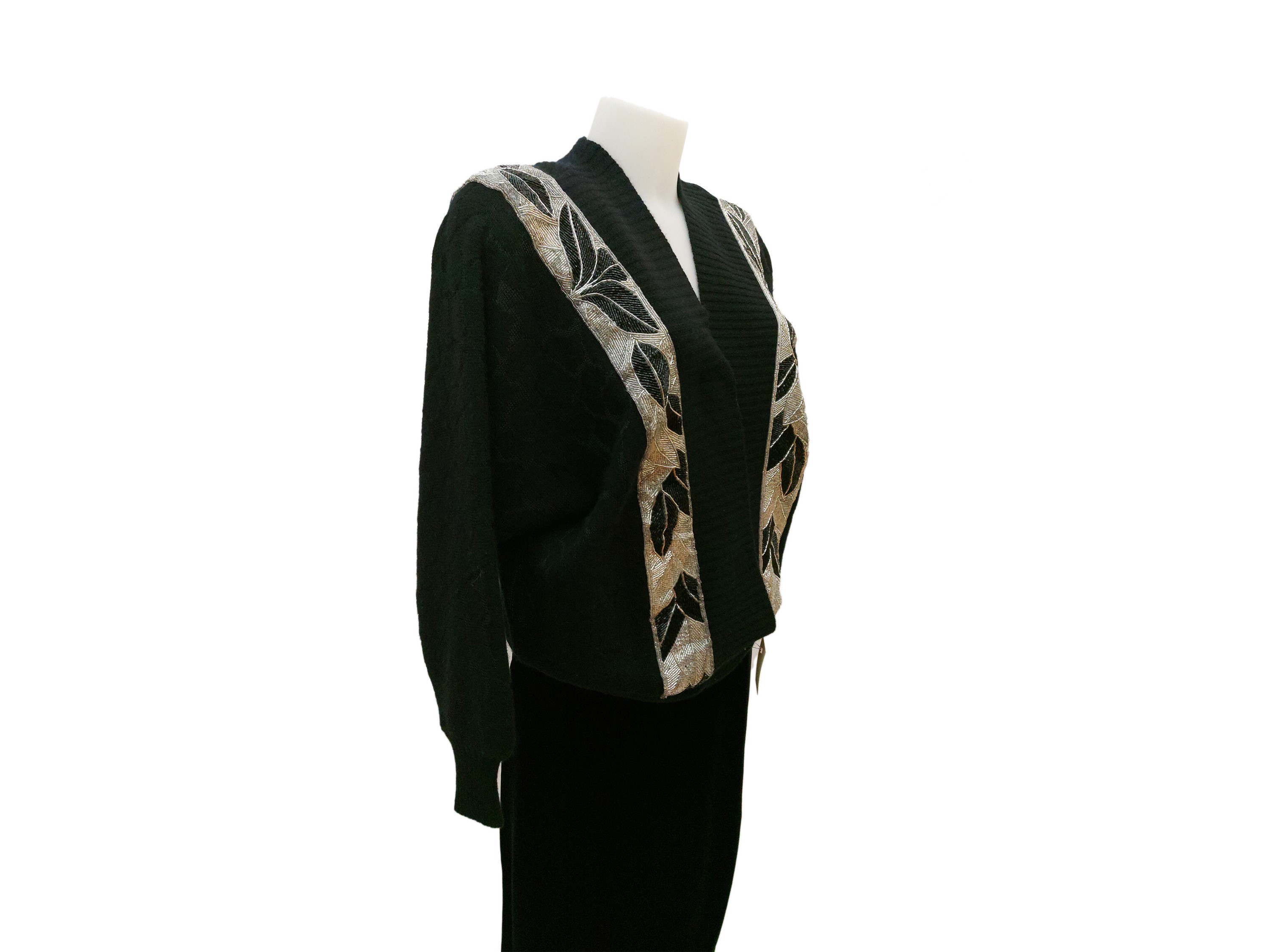 Cardigan in Lana e Angora Nera