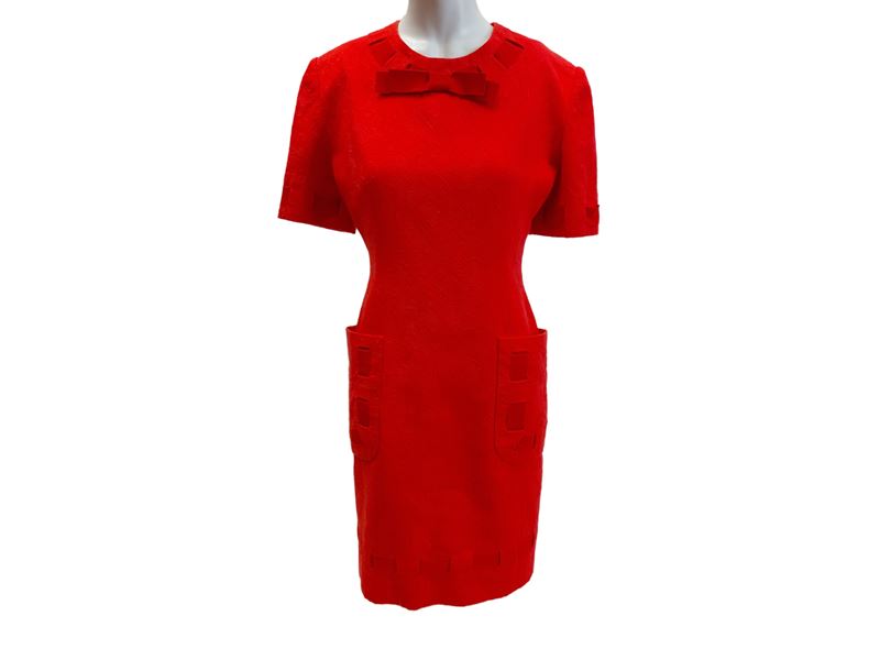 Abito Sartoriale in Cotone Rosso