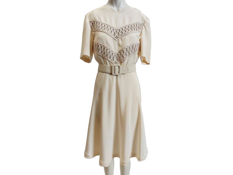 Abito sartoriale in lana bianco