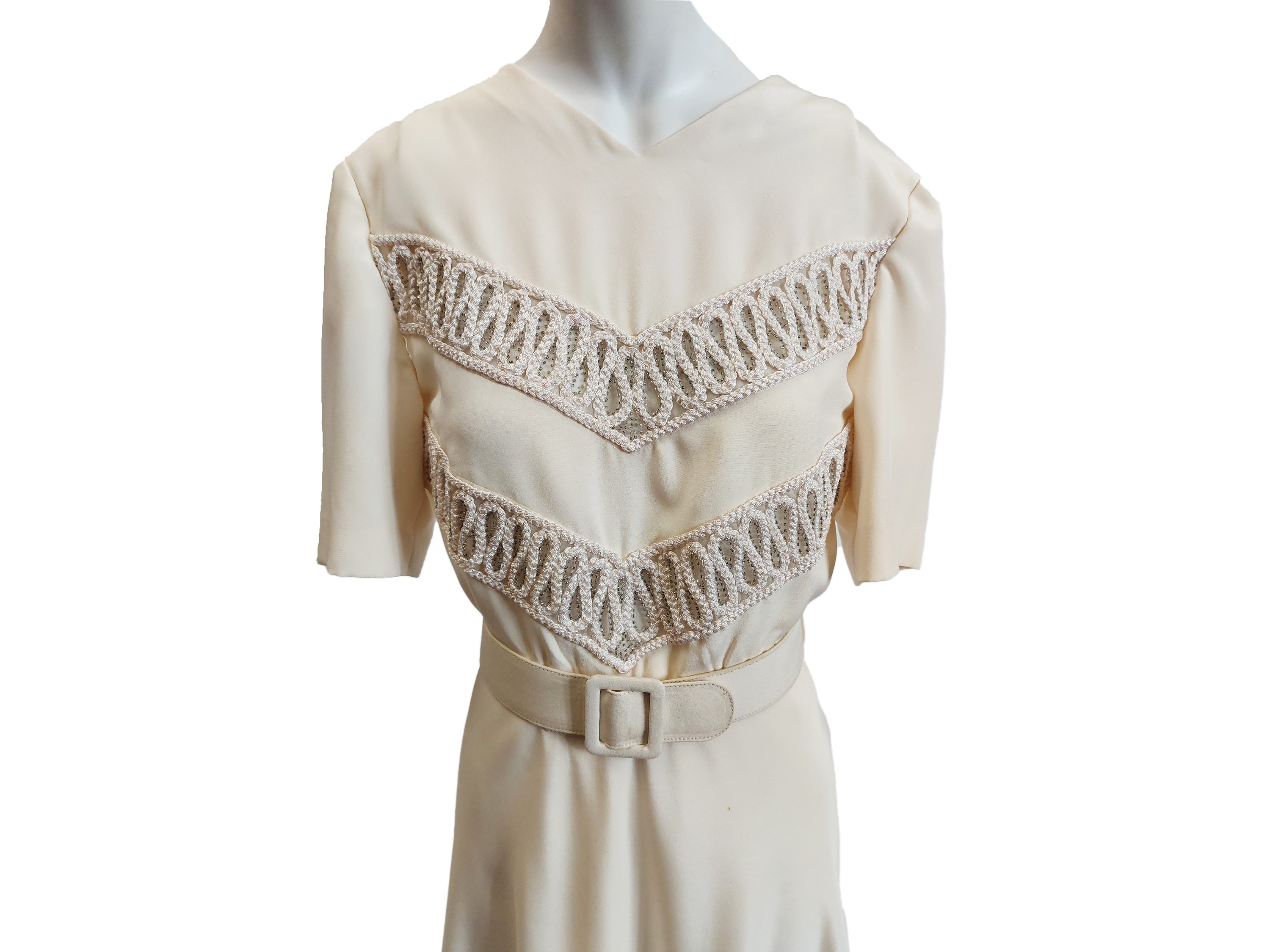 Abito sartoriale in lana bianco