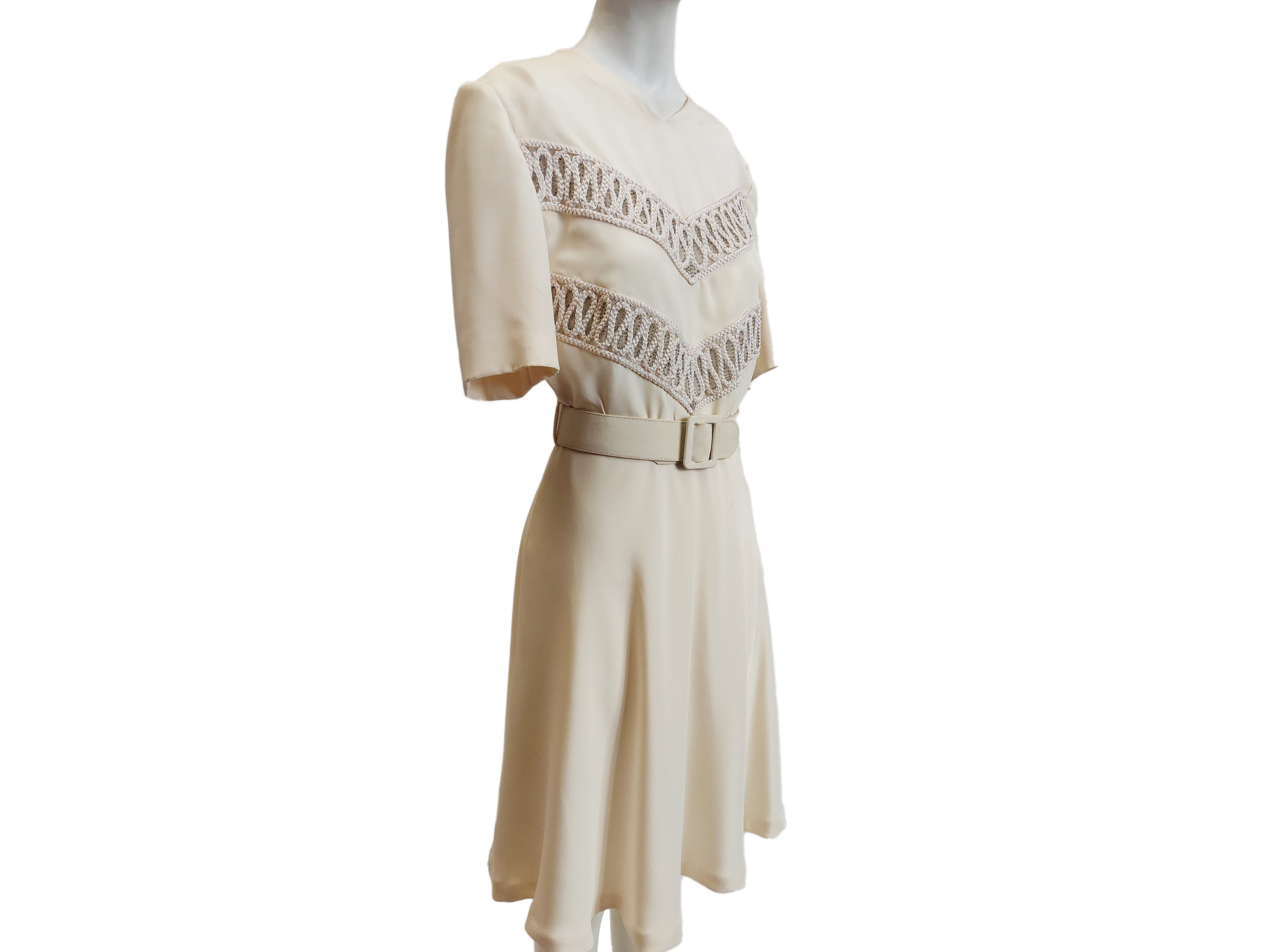 Abito sartoriale in lana bianco