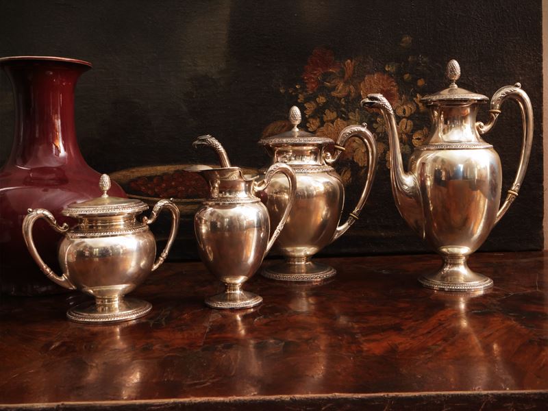 Servizio da tè e caffe in argento, Cesa Alessandria