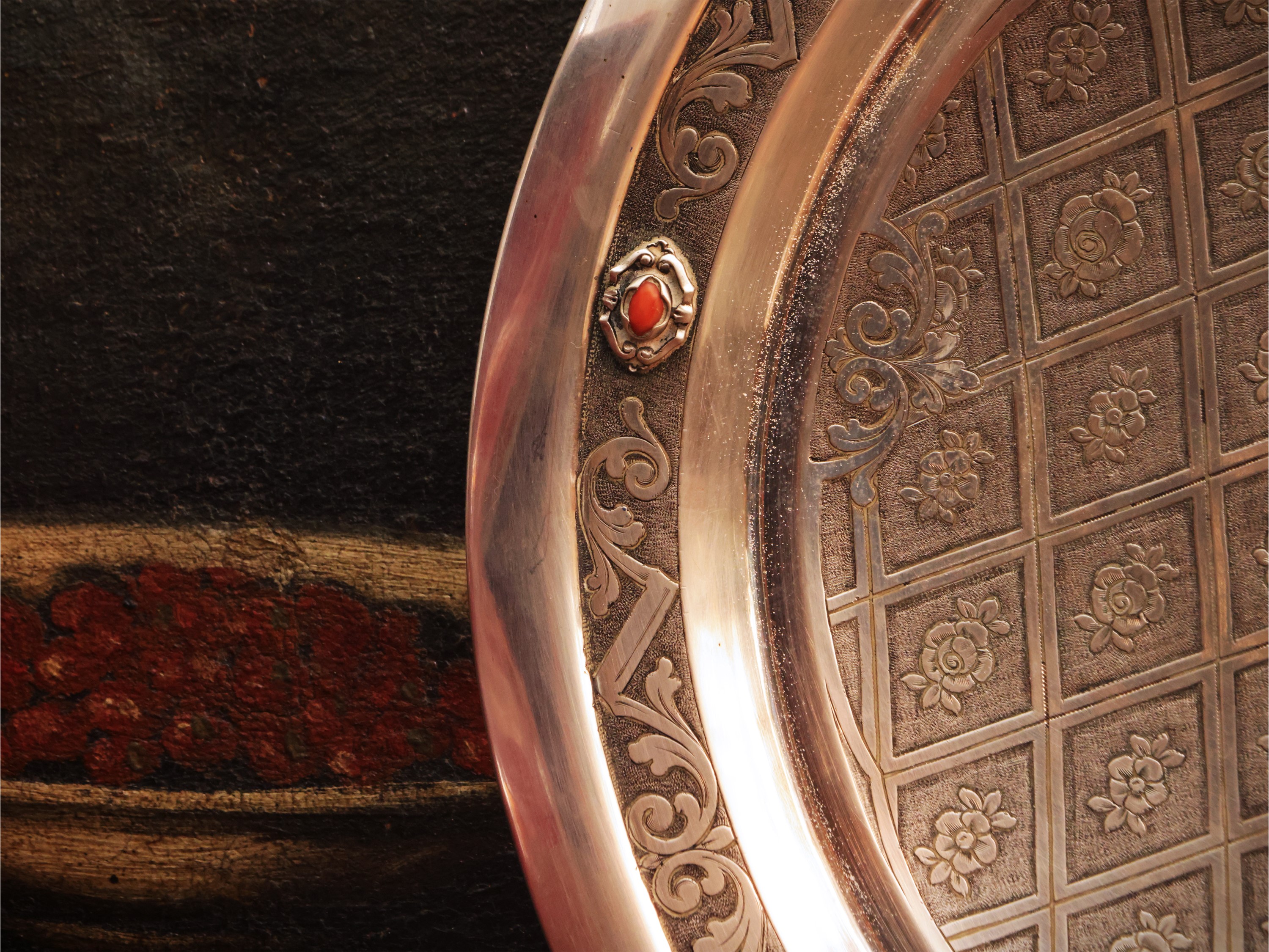 Vassoio circolare in argento