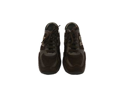 Hogan, Sneakers Interactive in suede marrone con dettagli in vernice
