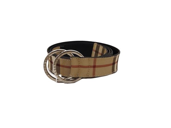 Burberrys - Cintura in tela tartan e pelle
