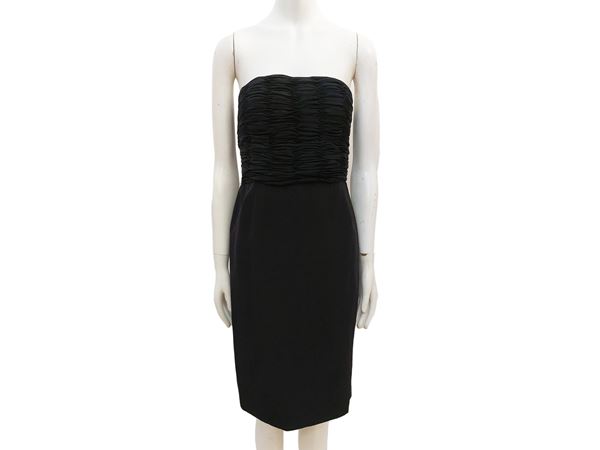 Black silk sheath dress