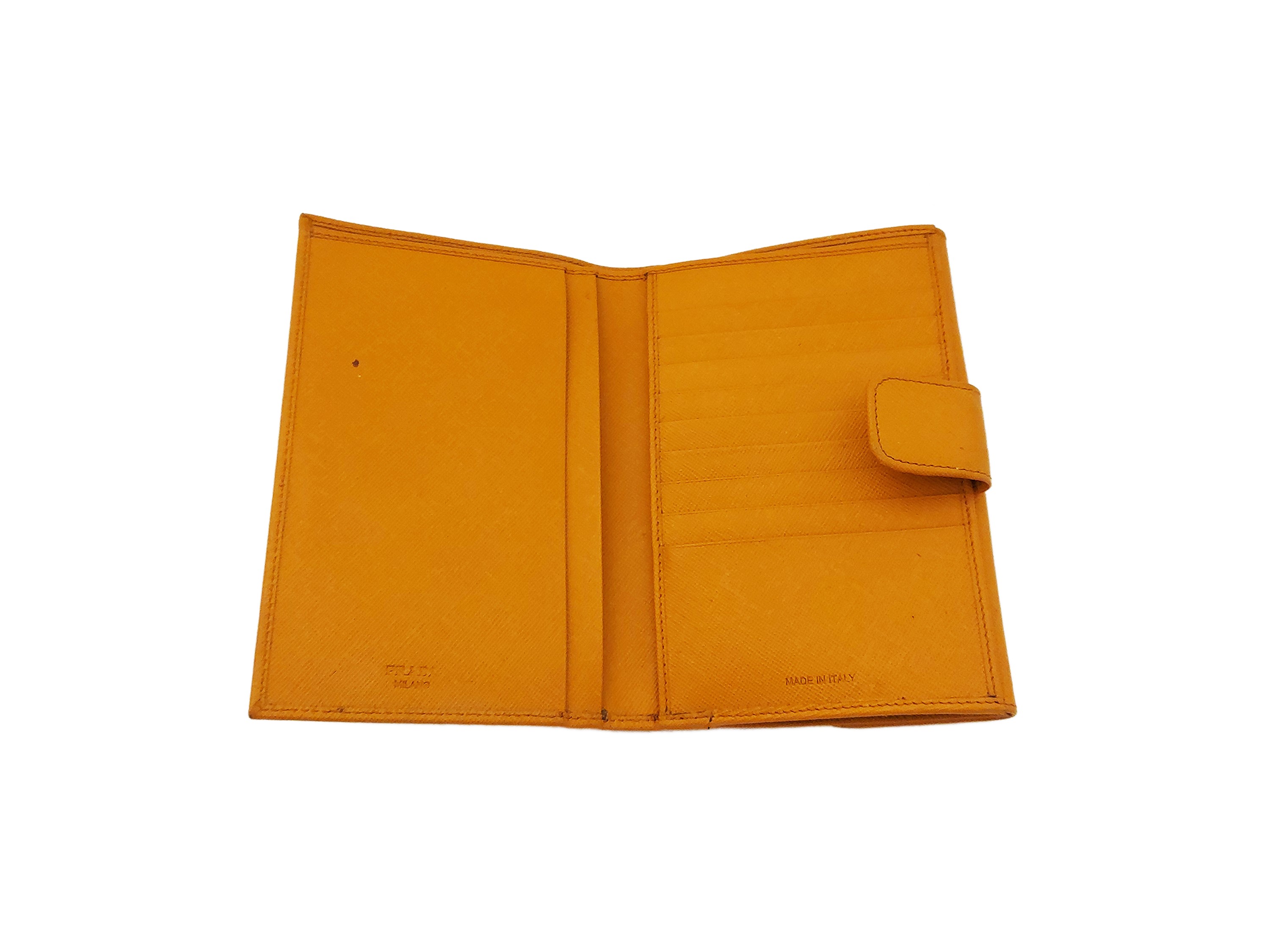 Prada - Portafogli in pelle saffiano color ambra