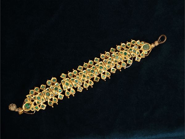 Set di braccialetti con perle di vetro, cristalli Swarovski trasparenti