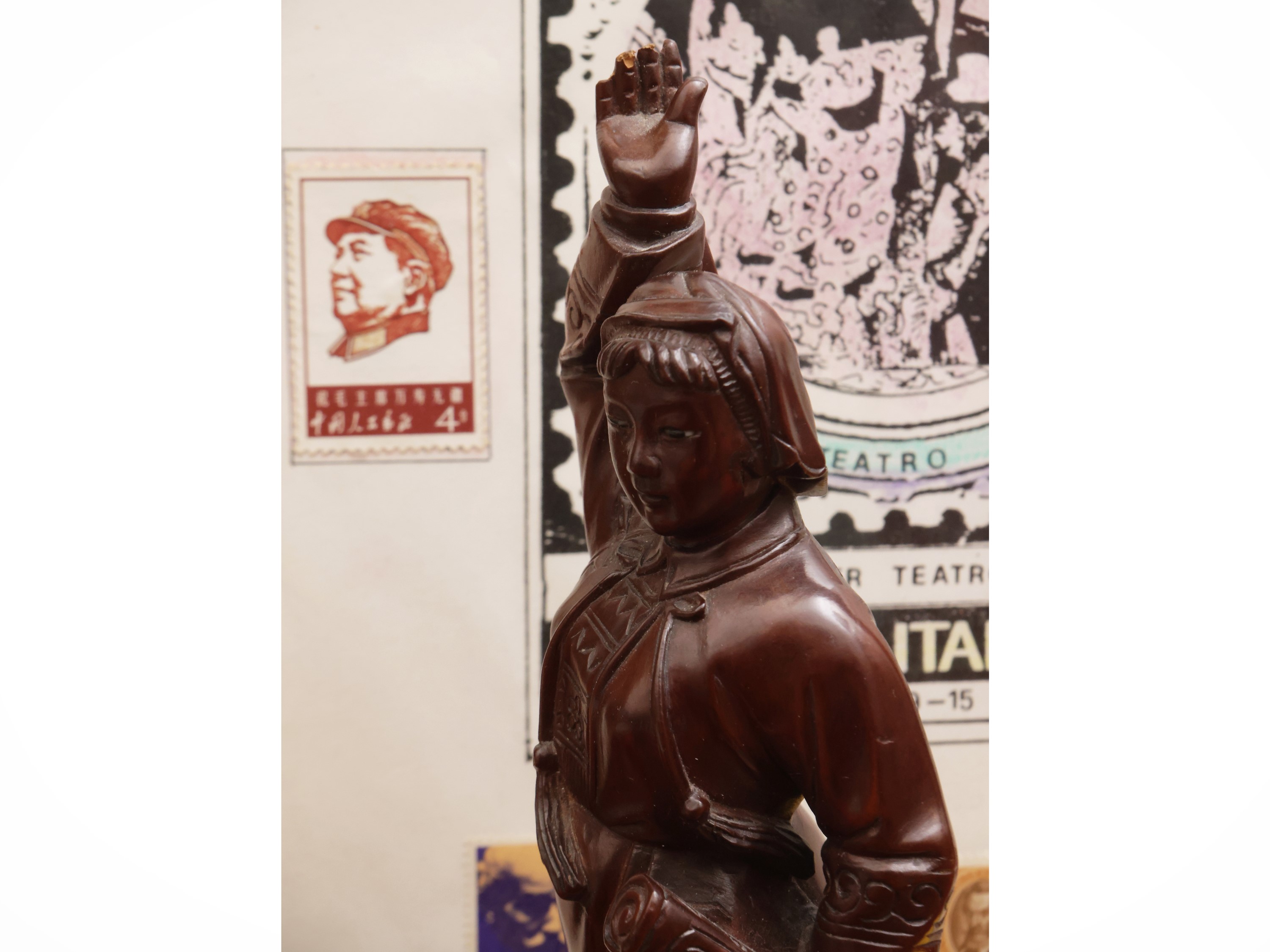 Scultore cinese, Figura in legno scolpito, periodo Mao (ca. 1950–1970)